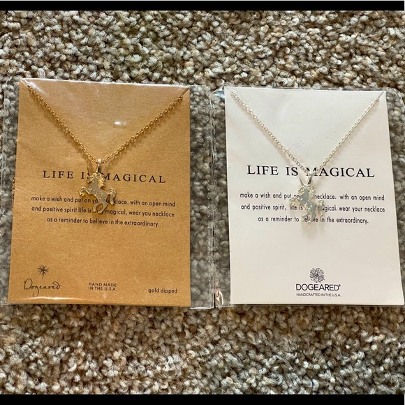 Dogeared Jewelry Nwt Setof2 Unicorn Best Friends Goldsilver